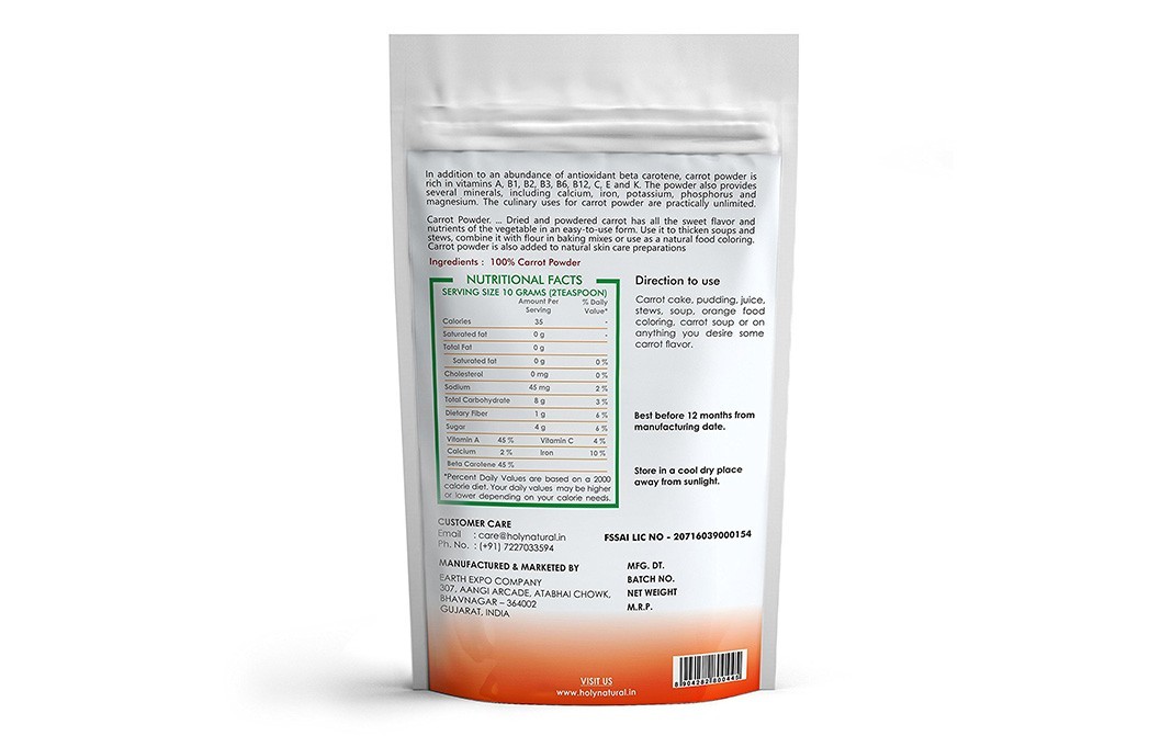 Holy Natural Carrot Powder    Pack  1 kilogram
